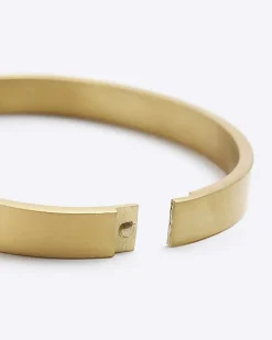 Gold colour stainless steel bangle bracelet