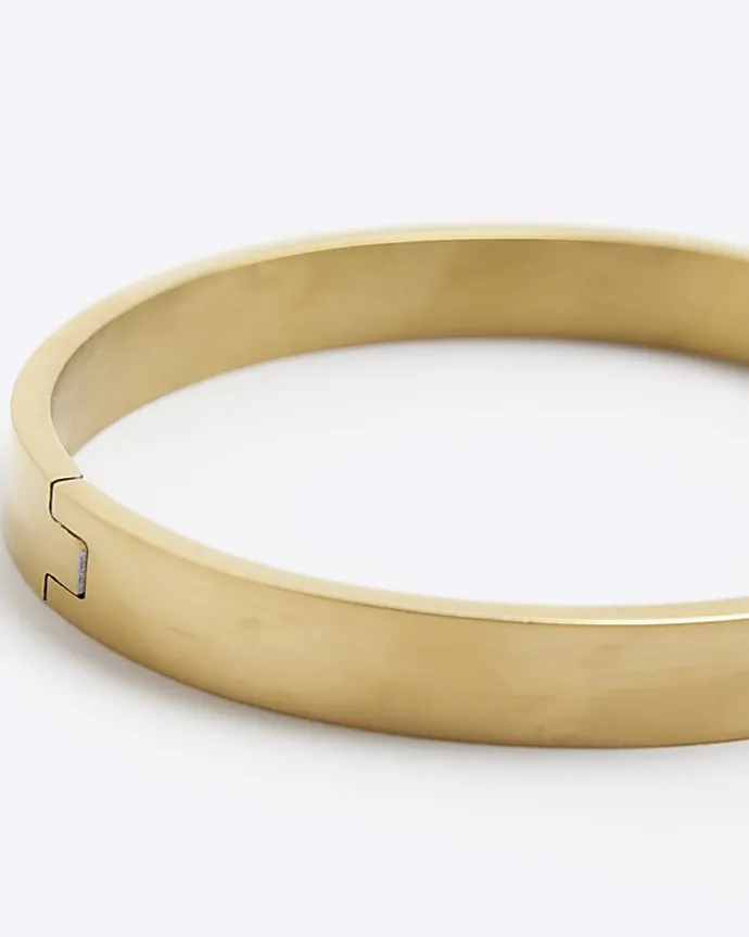 Gold colour stainless steel bangle bracelet