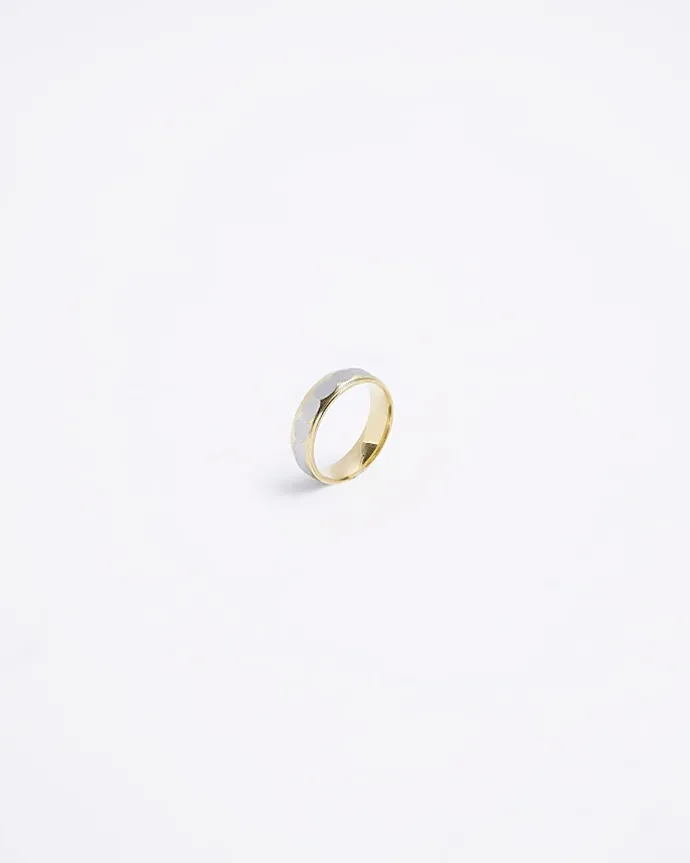 Gold colour stainless steel bubble ring