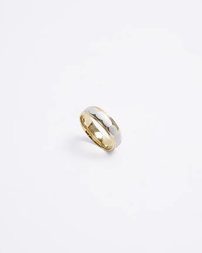 Gold colour stainless steel bubble ring