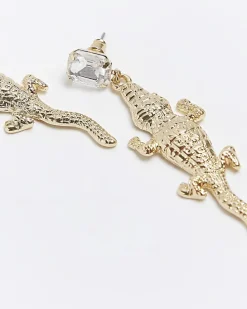 Gold Crocodile Earrings