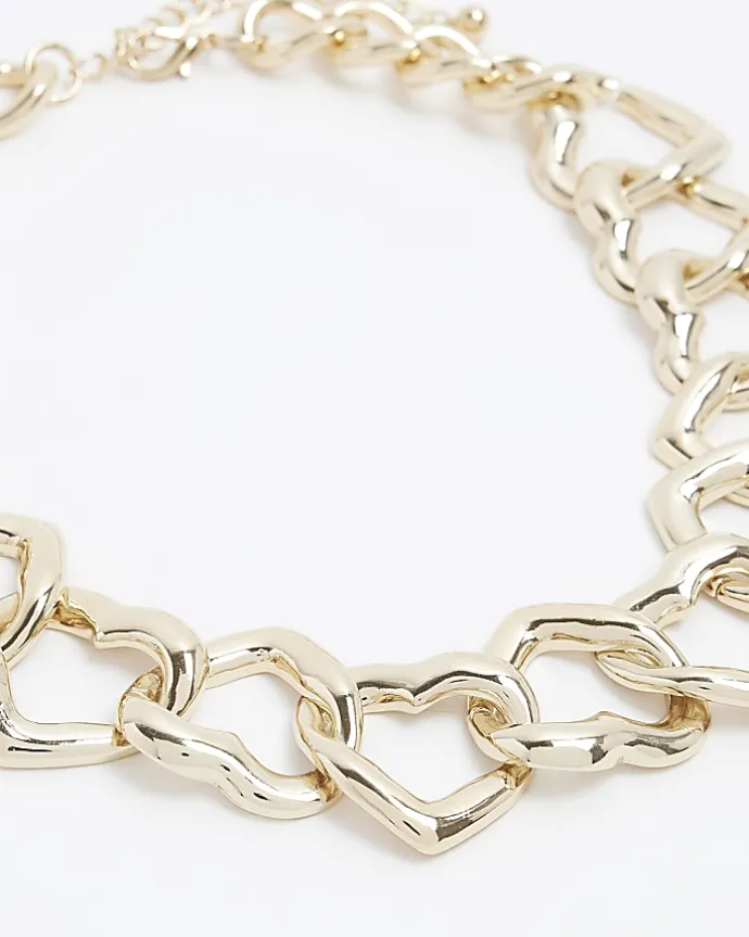 Gold Heart Chain Necklace