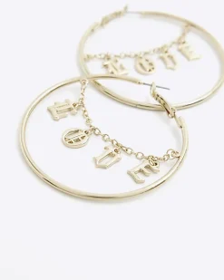 Gold Love Hoop Earrings