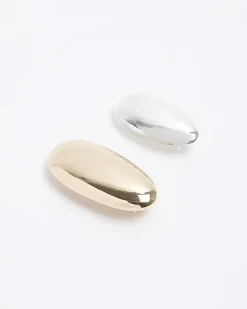 Gold Metal Smooth Hair Clips Multipack