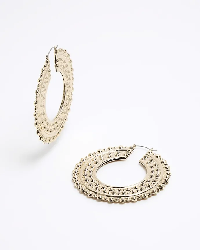 Gold oversized hoop earrings