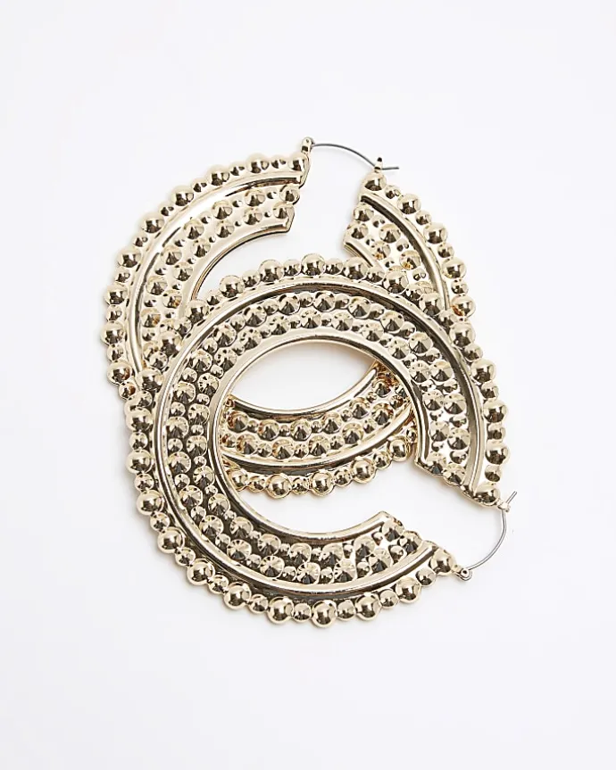 Gold oversized hoop earrings