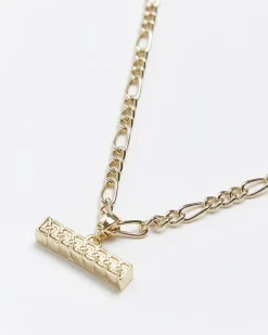 Gold plated Celtic bar necklace