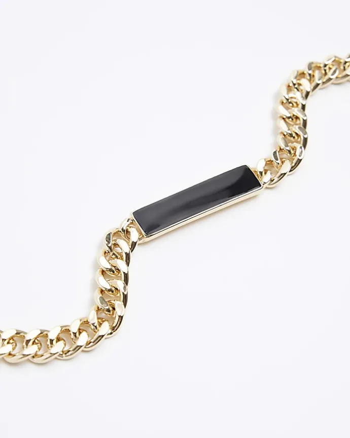 Gold plated chain bar bracelet