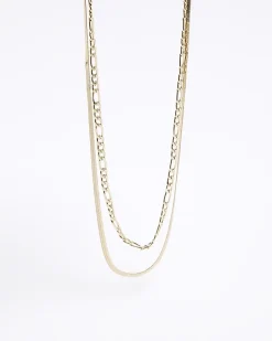 Gold Snake Chain Multirow Necklace