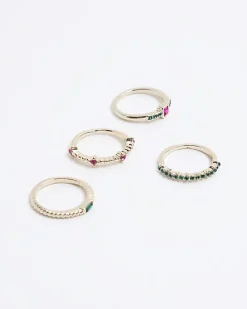 Gold stone ring multipack