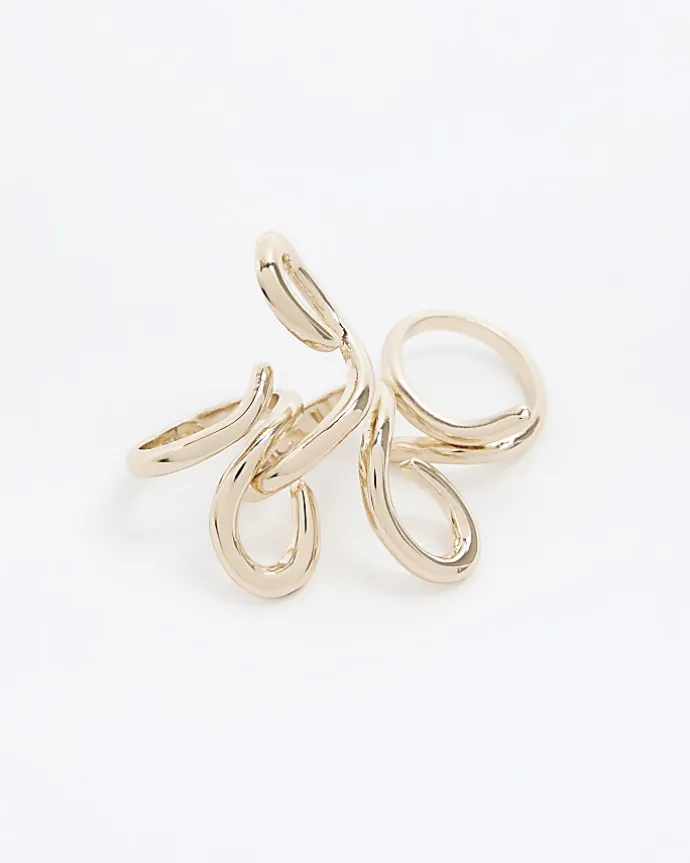 Gold swirl rings multipack