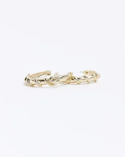 Gold twist hoop earrings
