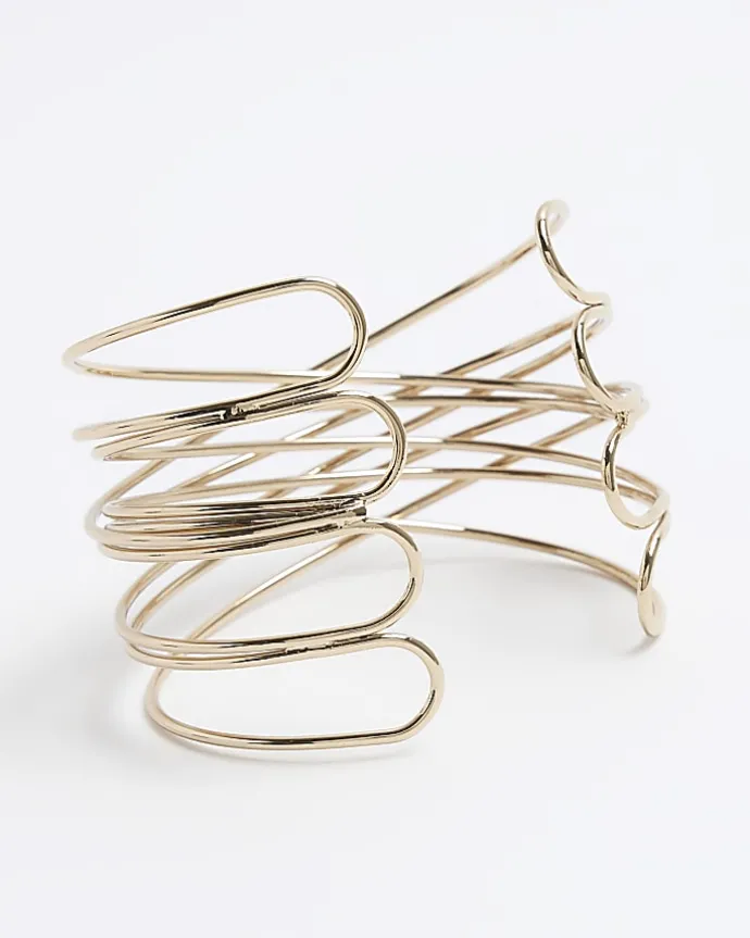 Gold Wire Cuff Bracelet