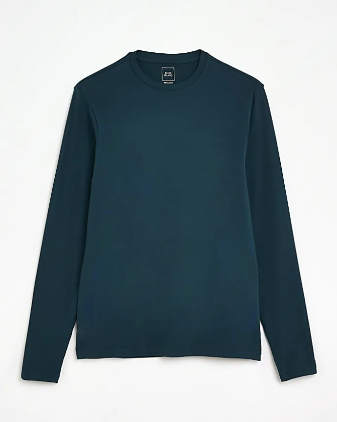 Green Muscle fit long sleeve t-shirt