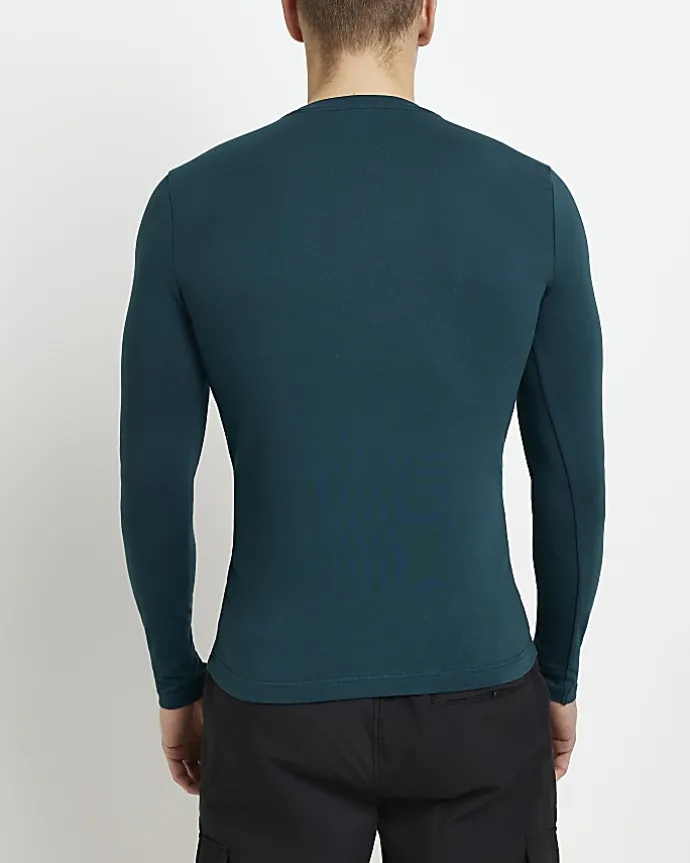 Green Muscle fit long sleeve t-shirt
