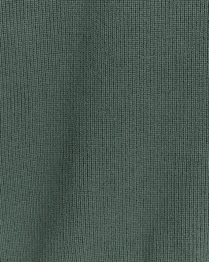 Green muscle fit rib jumper