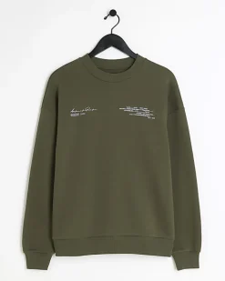 Green oversized fit graphic sweatshirt