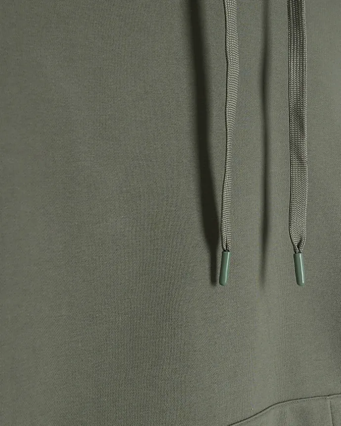 Green regular fit plain hoodie