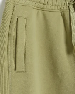 Green regular fit rib panel joggers