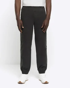 Green regular fit seam cargo trousers