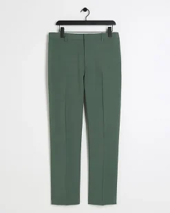 Green slim fit suit trousers