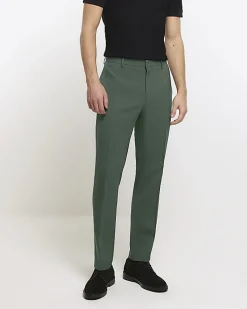 Green slim fit suit trousers