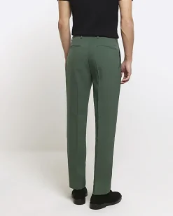 Green slim fit suit trousers