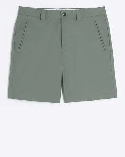 Green tapered fit shorts