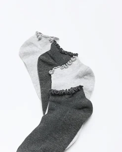 Grey frill socks multipack