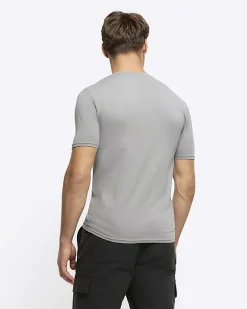 Grey muscle fit t-shirt
