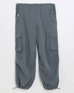 Grey parachute cargo trousers