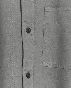 Grey regular fit chest pocket shirt