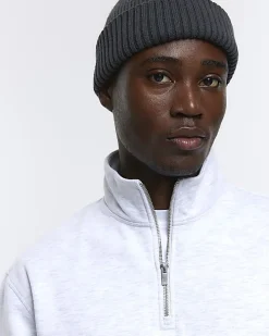 Grey regular fit funnel sweatshirt