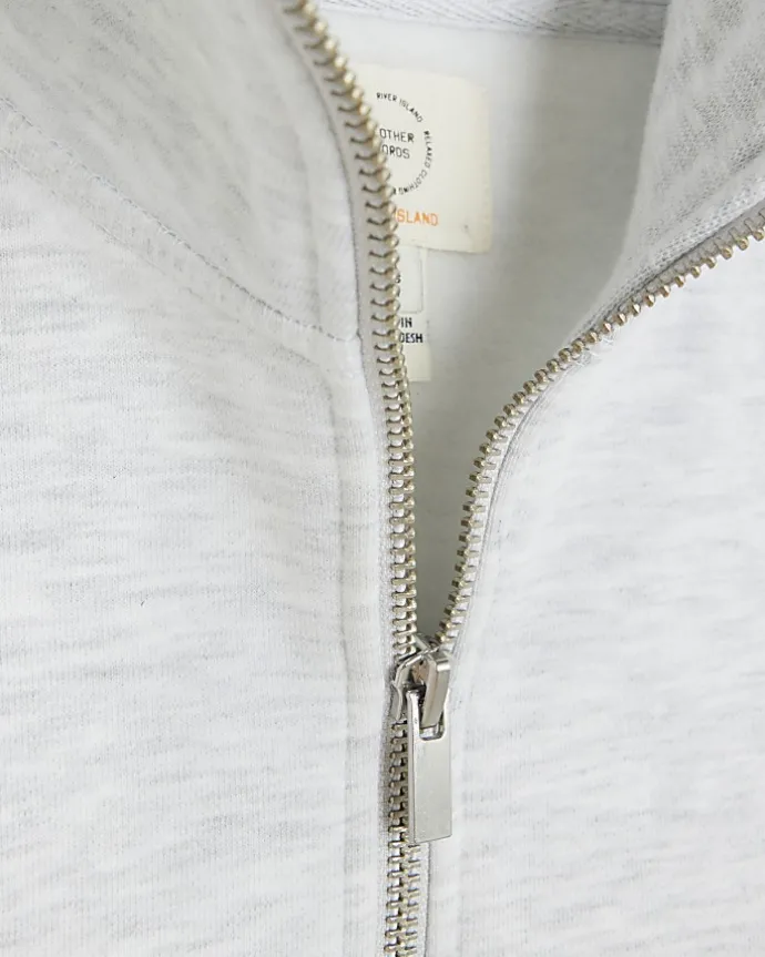 Grey regular fit funnel sweatshirt