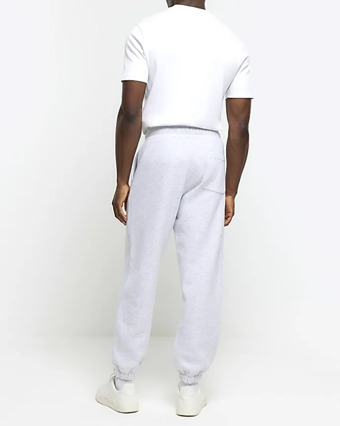 Grey regular fit graphic tracksuit joggers