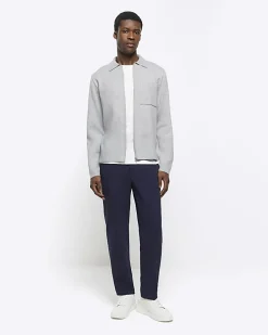 Grey regular fit zip up jumper