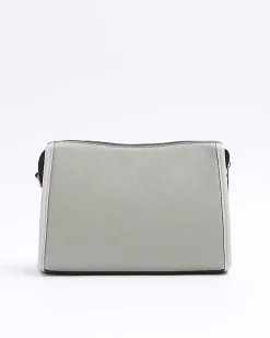 Grey RI monogram panel cross body bag