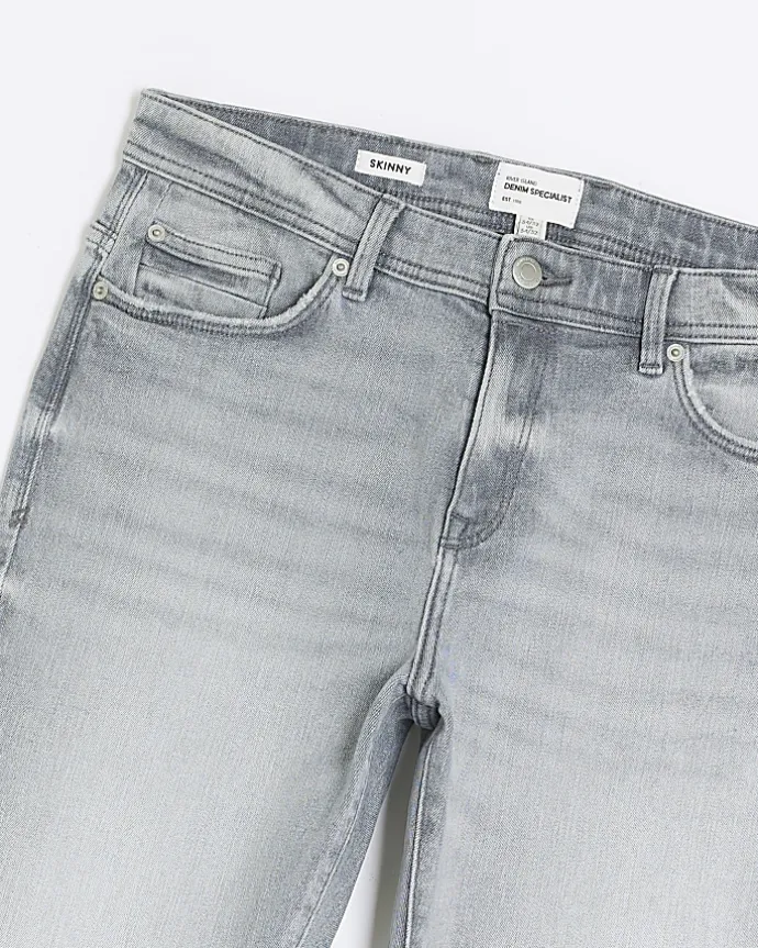 Grey skinny fit faded jeans