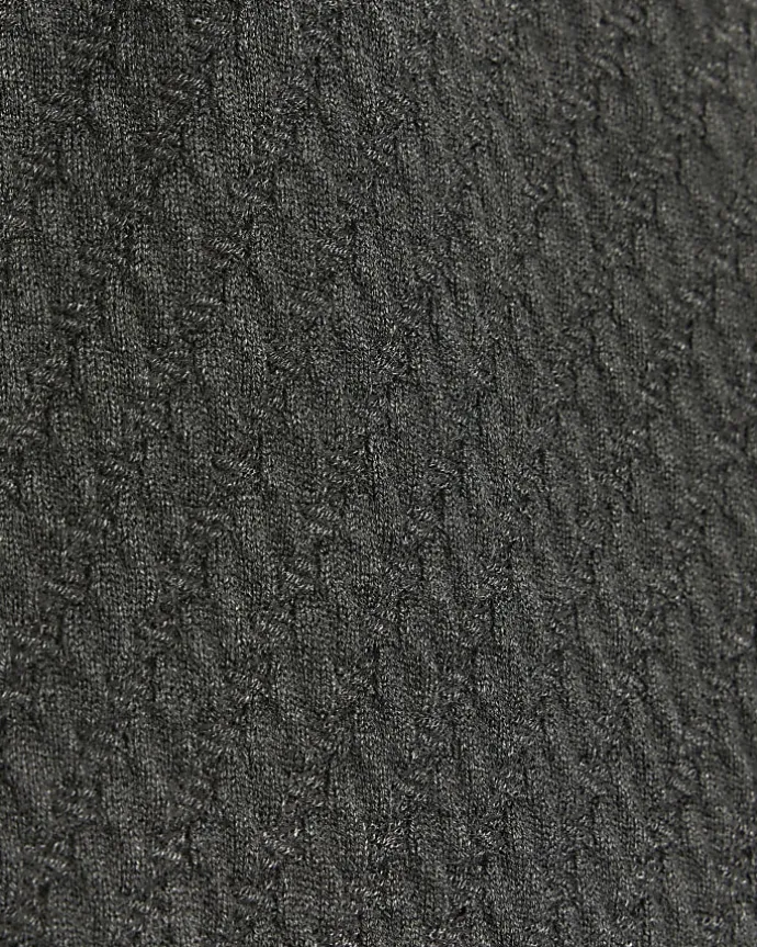 Grey slim fit cable half zip jumper