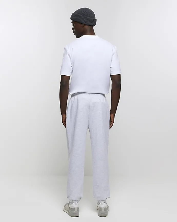 Grey slim fit plain joggers