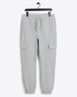 Grey slim fit smart cargo joggers