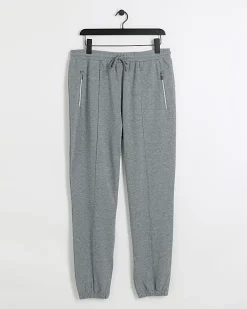 Grey slim fit smart herringbone joggers
