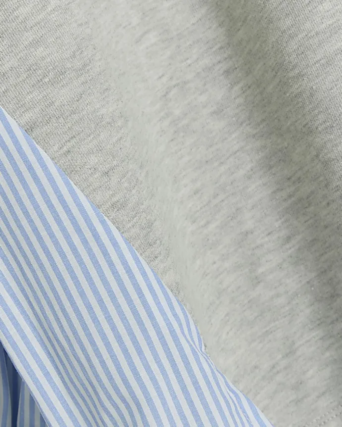 Grey stripe hybrid sweatshirt