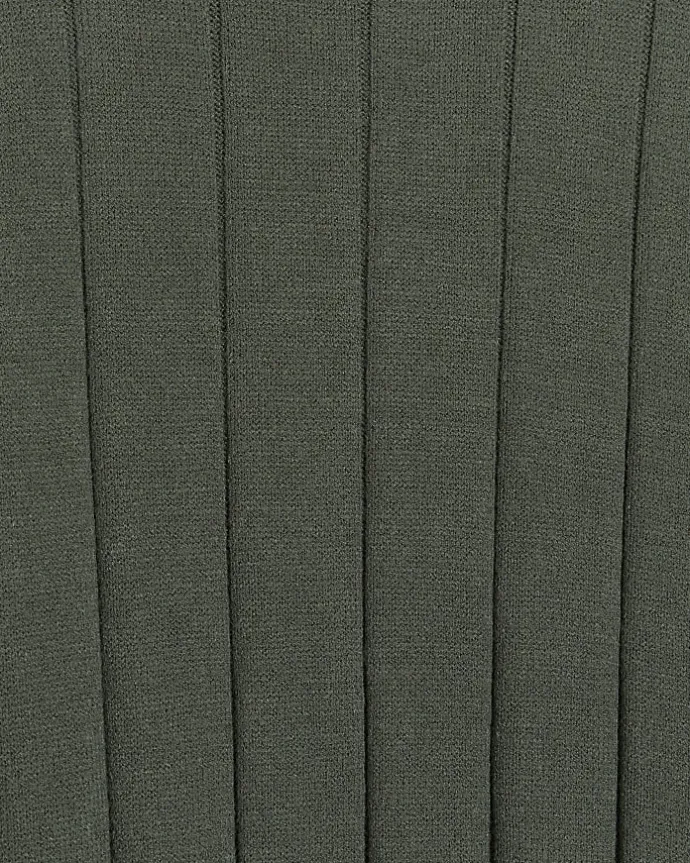 Khaki high neck jumper maxi dress