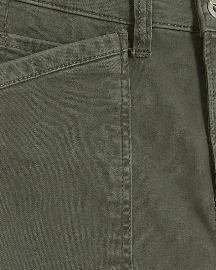 Khaki high waisted skinny cargo jeggings