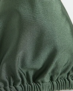 Khaki knot triangle bikini top