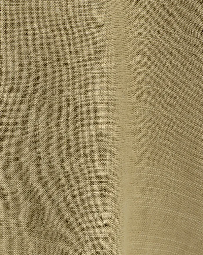 Khaki linen blend long sleeve shirt