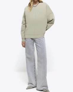 Khaki oversized sweatshirt