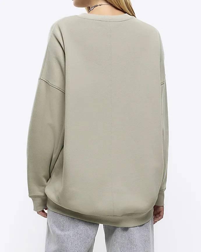 Khaki oversized sweatshirt