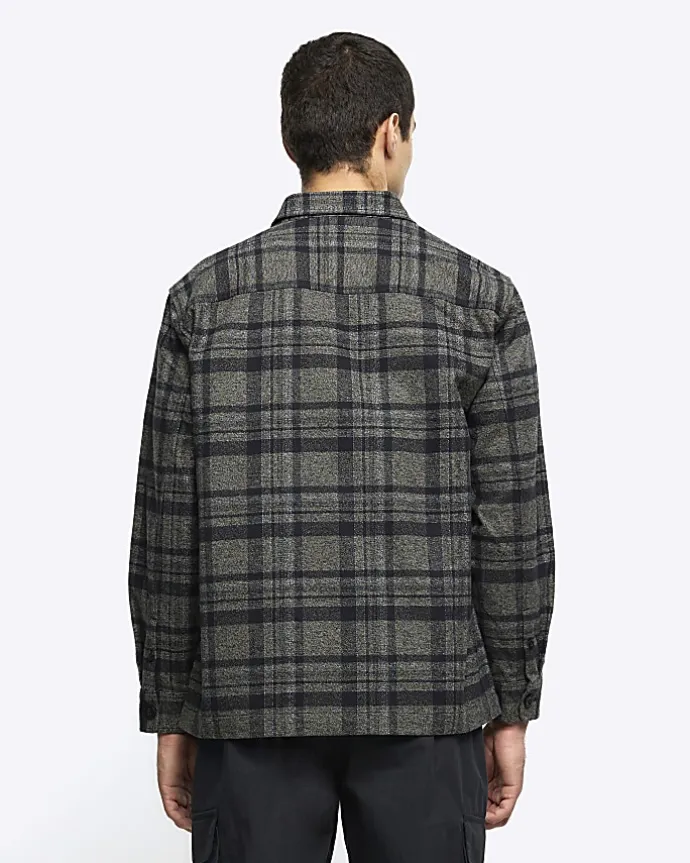 Khaki Regular Fit Check Shirt